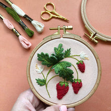 Load image into Gallery viewer, Stumpwork Strawberries - Intermediate Hand Embroidery DIY Craft Kit