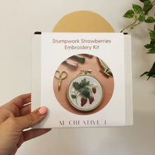 Load image into Gallery viewer, Stumpwork Strawberries - Intermediate Hand Embroidery DIY Craft Kit