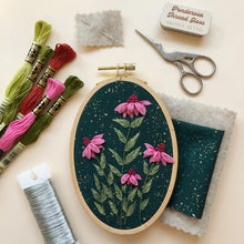 Load image into Gallery viewer, 3D Coneflowers - Intermediate Hand Embroidery DIY Craft Kit