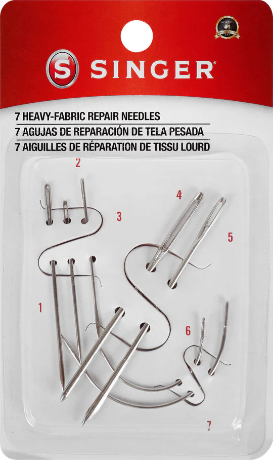 Singer Assorted Heavy Duty Fabric Repair Hand Sewing Needles, 7pc.