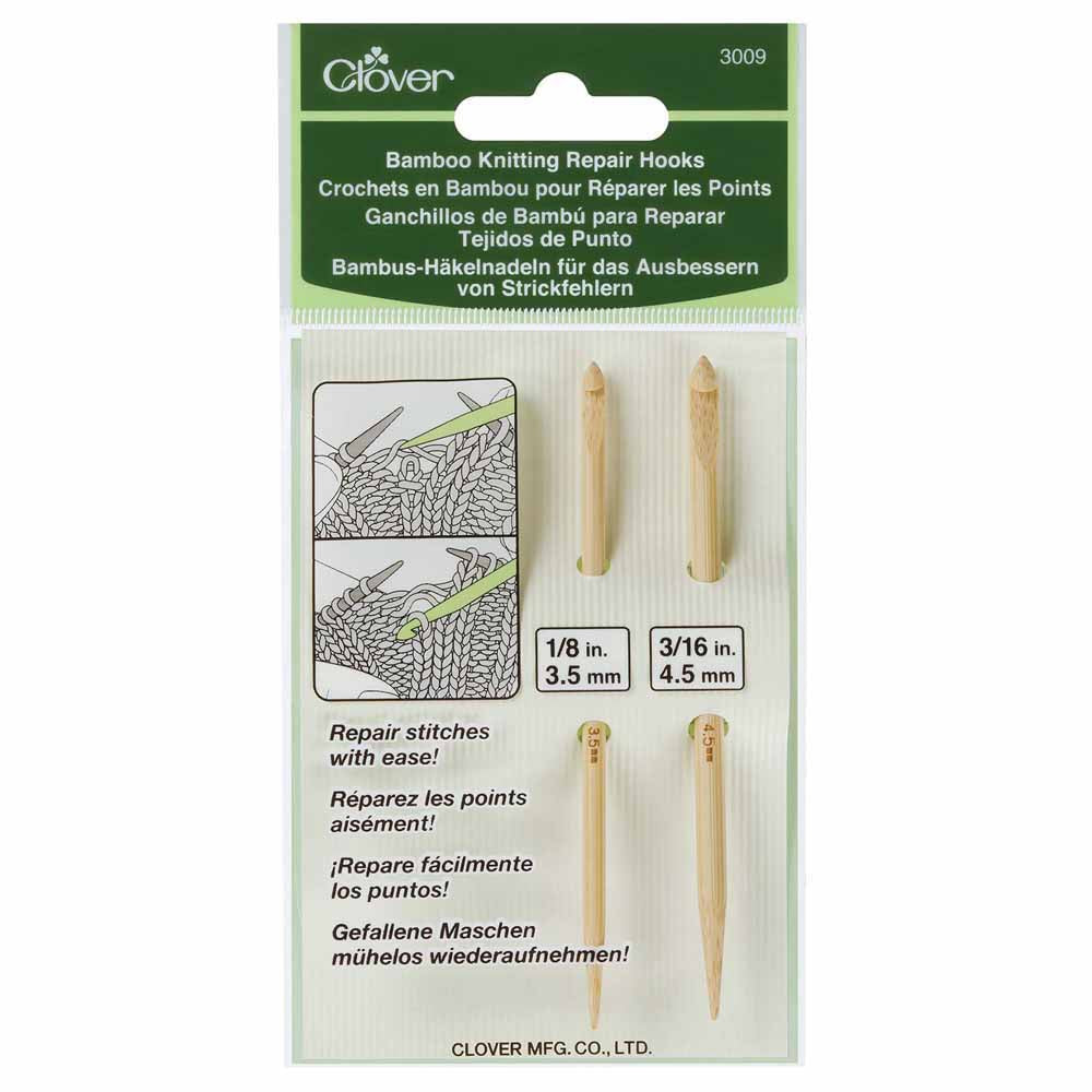 Bamboo Knitting Repair Hooks - 2pcs - CLOVER 3009