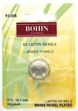 Load image into Gallery viewer, Bohin Round Top Thimble, Nickel Plated Brass
