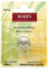 Load image into Gallery viewer, Bohin Round Top Thimble, Nickel Plated Brass
