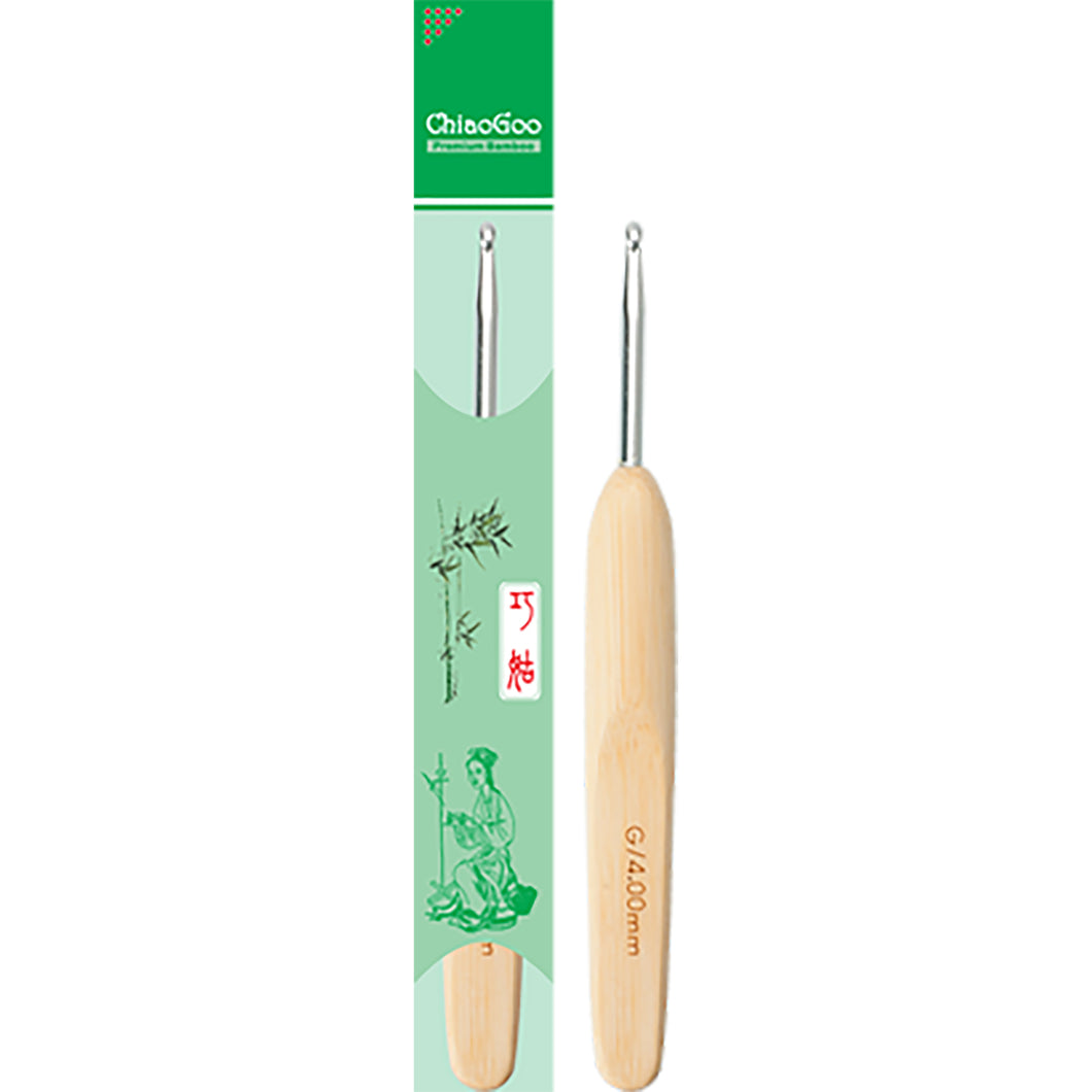 Crochet Hook, Natural – Metal Head with Bamboo Handle