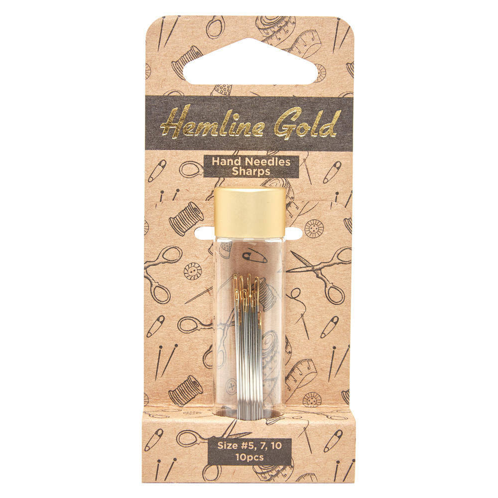 HEMLINE GOLD Sharps Hand sewing Needles (Pack of 10)